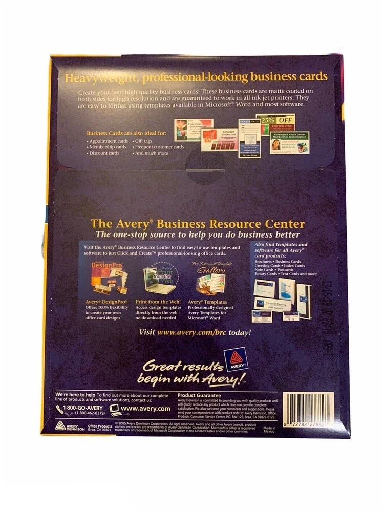 27882 Avery Matte Ivory Business Cards Heavyweight 2 Sided Print 150 cards total